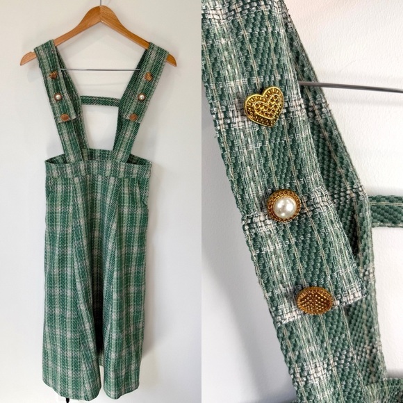 Green Side Zip Overall Dress with Pockets (S) - Picture 1 of 8